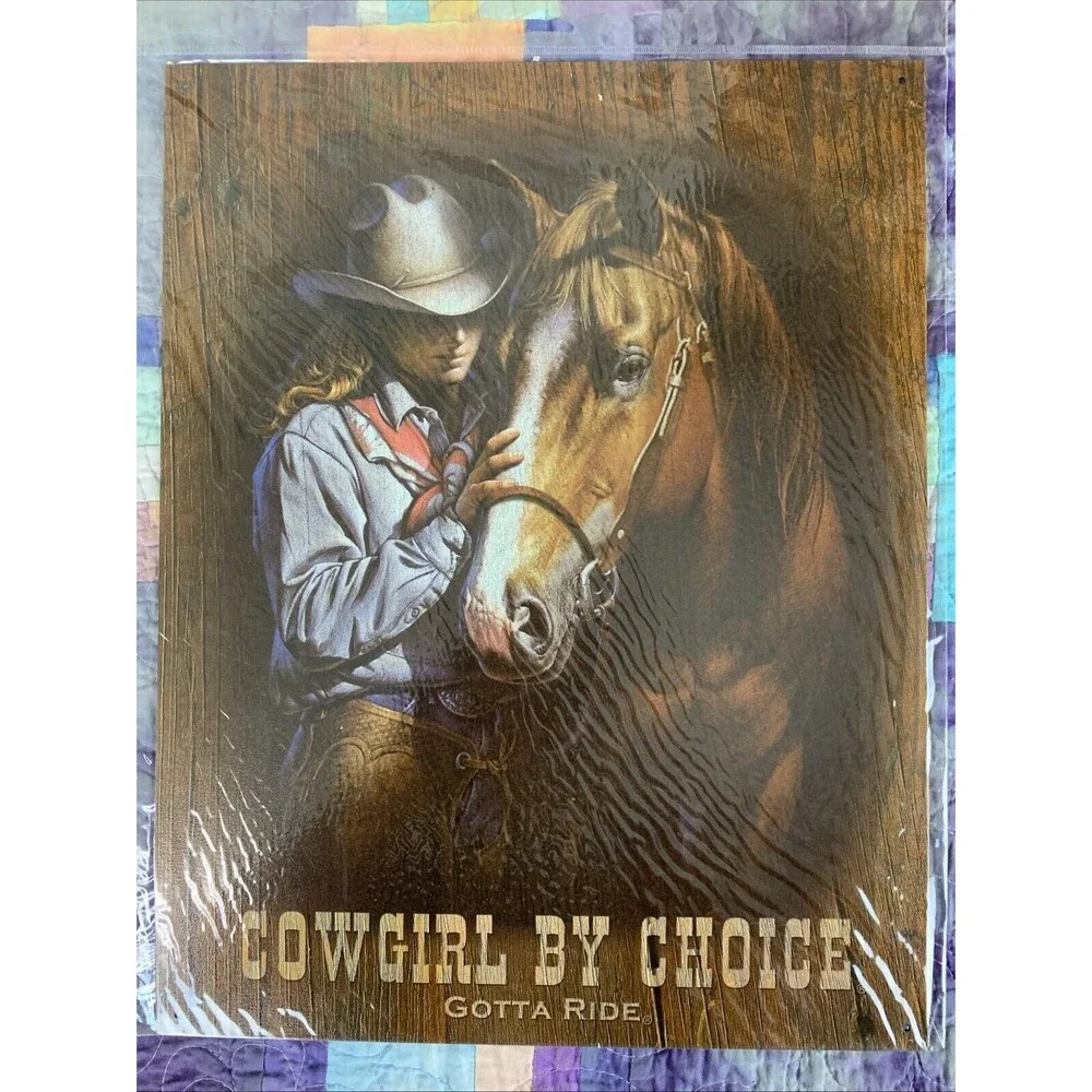 Cowgirl By Choice Gotta Ride Metal 12.5x16 Sign Wall Decor Bar She Shed Shop